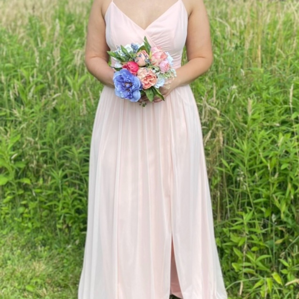 David's Bridal Bridesmaid Dress in Petal